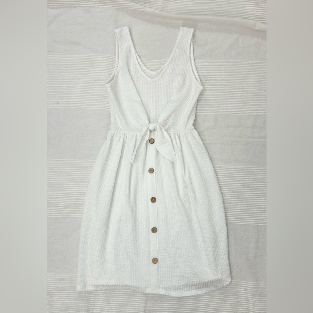 Caution To The Wind White Sleeveless Sun Dress - Picture 2 of 8